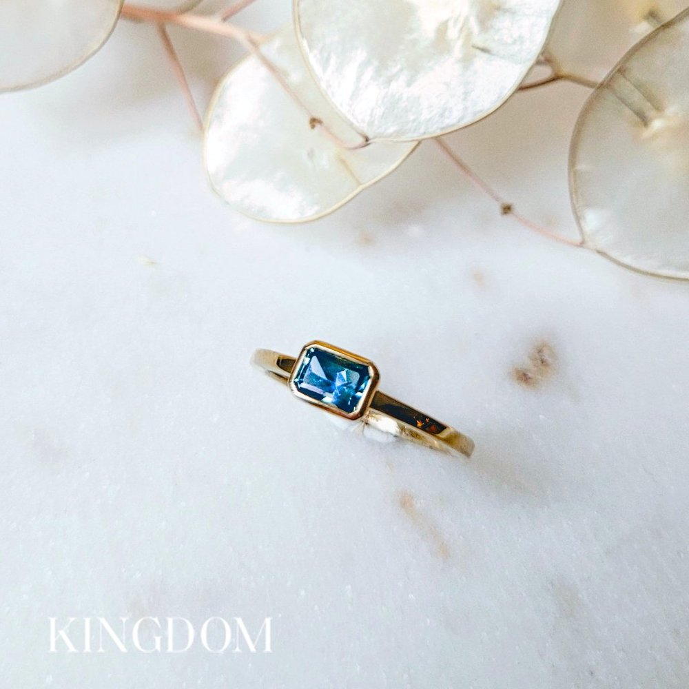 Emerald-Cut Montana Sapphire Ring